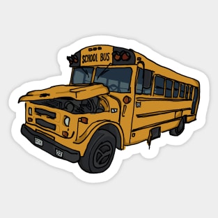 Old Rusty School Bus Sticker